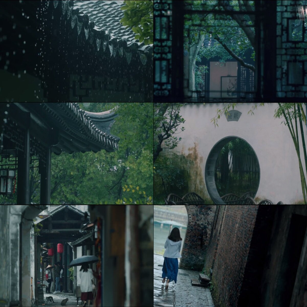 【923款】实拍烟雨江南屋檐雨滴古风意境下雨怀旧视频素材  第1张